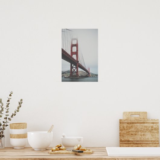 Poster Golden Gate Bridge dans le brouillard (Cuisine)