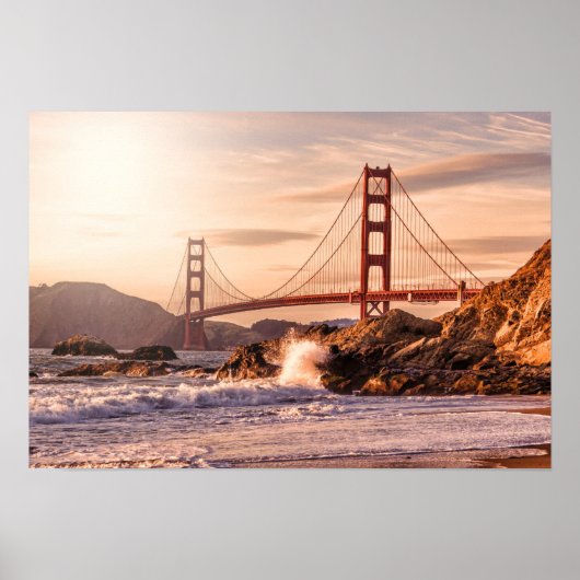 Poster Golden Gate Bridge de Baker Beach (Devant)
