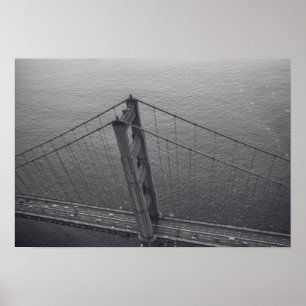 Poster Golden Gate Bridge en noir et blanc