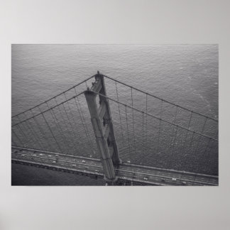 Poster Golden Gate Bridge en noir et blanc