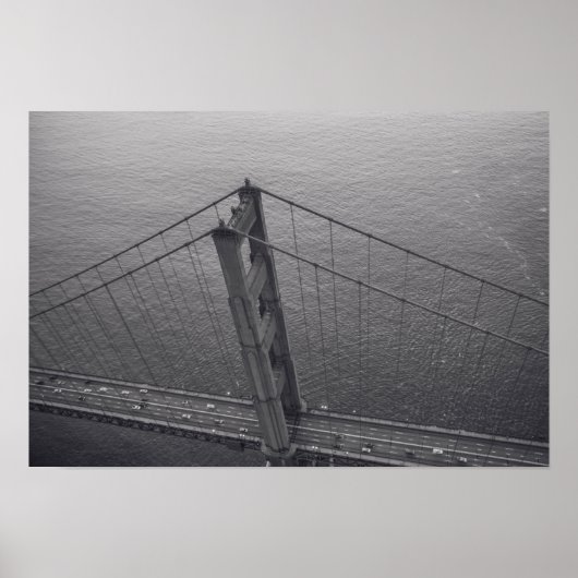 Poster Golden Gate Bridge en noir et blanc (Devant)