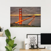 Poster Golden Gate Bridge Erie Sunrise (Bureau à domicile)