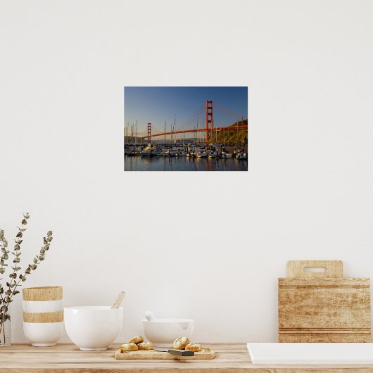 Poster Golden Gate Bridge et San Francisco 2 (Cuisine)