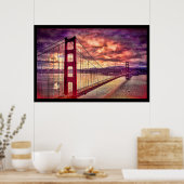 Poster Golden Gate Bridge in San Francisco, California. (Cuisine)
