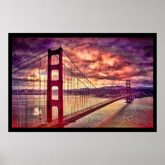Poster Golden Gate Bridge in San Francisco, California. (Devant)
