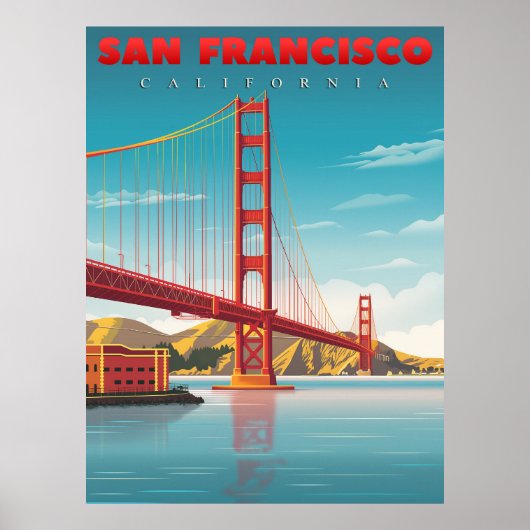 Poster Golden Gate Bridge - Point de repère de San Franci (Devant)