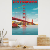 Poster Golden Gate Bridge - Point de repère de San Franci (Cuisine)