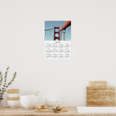Poster Golden Gate Bridge San Francisco 2025 Calendrier (Cuisine)