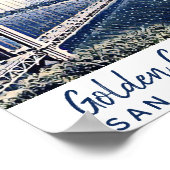 Poster Golden Gate Bridge San Francisco Watercolor Art (Coin)