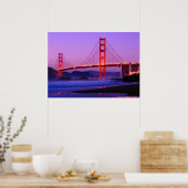 Poster Golden Gate Bridge sur Baker Beach à Sundown (Cuisine)