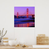 Poster Golden Gate Bridge sur Baker Beach à Sundown (Cuisine)