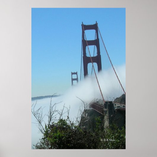 Poster - Golden Gate in mist (Voorkant)