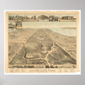 Poster Golden Gate Park Carte panoramique 1892 (0644A)