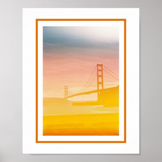 Poster Golden Gate Sunset (Devant)