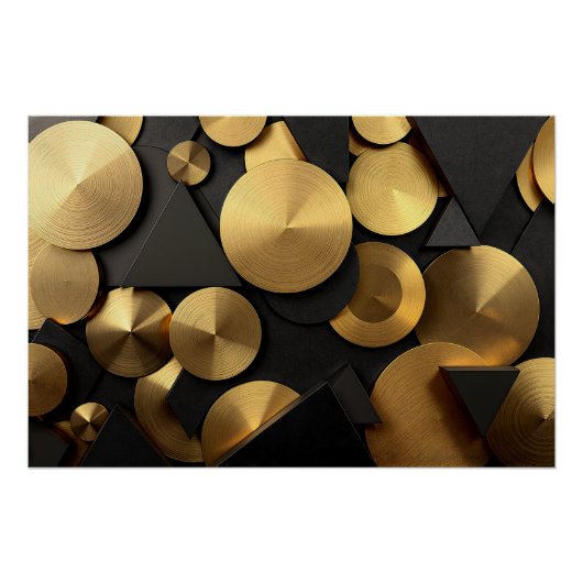 Poster Golden Geometry Luxury Abstrait (Devant)