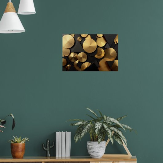 Poster Golden Geometry Luxury Abstrait (Salon 1)