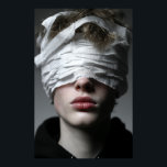 Poster Golden Glow Melanin Fierce Close-Up<br><div class="desc">Golden-bronze light sculpts flawless deep brown skin, illuminating sharp cheekbones, glossy nude-pink lips, and intense dark eyes framed by smoky glitter shadow. A sleek short natural cut and massive hammered gold hoop earrings catch fiery reflections, while layered gold chains add regal texture against a high-neck black top. The powerful close-up...</div>