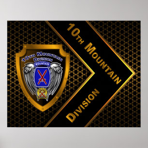 Poster Golden "Grimper à la gloire" 10e division de monta