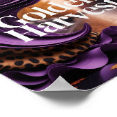 Poster Golden Harvest Purple Leopard Fall Design de luxe (Coin)