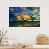 Poster Golden Hawaiian Tropical Beach Sunset (Cuisine)