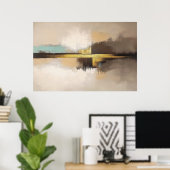 Poster Golden Horizon – Minimalist Abstract Landscape (Bureau à domicile)