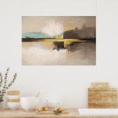 Poster Golden Horizon – Minimalist Abstract Landscape (Cuisine)