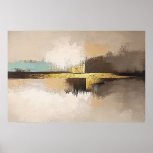 Poster Golden Horizon – Minimalist Abstract Landscape (Devant)