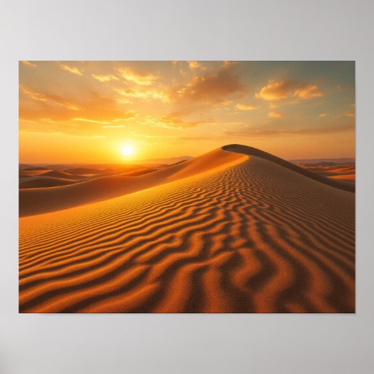 Poster Golden Hour Desert Sand Dunes Sunset Photography (Devant)