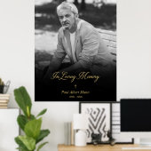 Poster Golden In Love Memory BW Photo Funeral Service (Bureau à domicile)