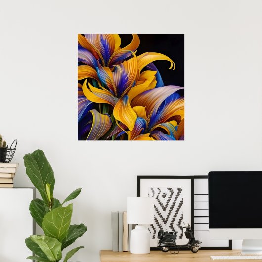 Poster Golden Iris Hosta X AI ART (Bureau à domicile)