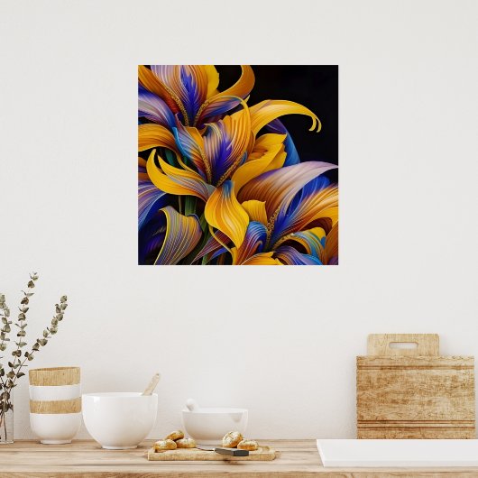 Poster Golden Iris Hosta X AI ART (Cuisine)