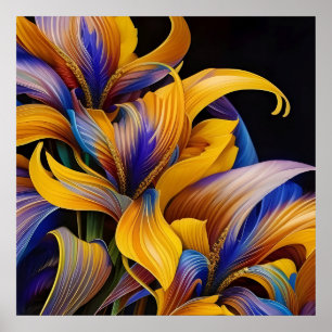 Poster Golden Iris Hosta X AI ART