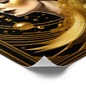 Poster Golden lady Art Deco éditable (Coin)