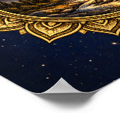 Poster Golden Mandala Mountain Sunset Cosmic Boho Nature (Coin)