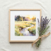Poster Golden Meadow Stream