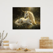 Poster Golden Meadow Unicorn (Cuisine)