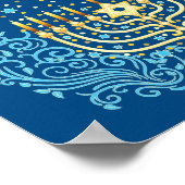 Poster Golden menorah Hanoukka fête de la lumière (Coin)