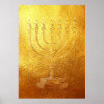 Poster Golden Menorah Judaica<br><div class="desc">Merveilleux Poster Golden Menorah Judaica</div>