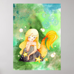 Poster Golden Mermaid