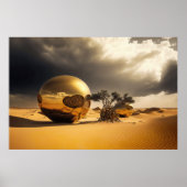 Poster Golden Orbs in the Desert Storm (Devant)