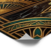 Poster Golden Phoenix Rising Art Deco Illustration (Coin)