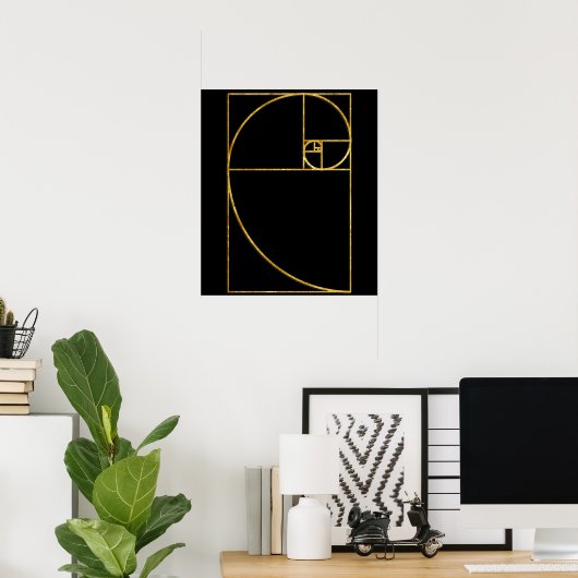 Poster Golden Ratio Sacred Fibonacci Spiral (Bureau à domicile)