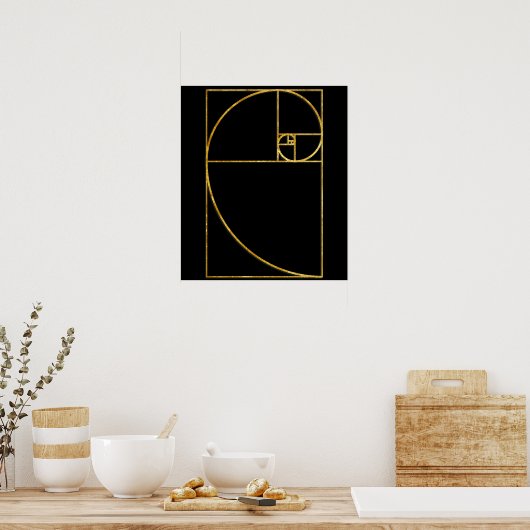Poster Golden Ratio Sacred Fibonacci Spiral (Cuisine)