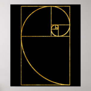 Poster Golden Ratio Sacred Fibonacci Spiral
