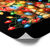 Poster Golden Retriers lumières de Noël Santa Hat Chien L (Coin)