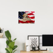 Poster Golden Retriever All American Puppy (Bureau à domicile)