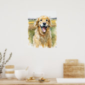 Poster Golden Retriever - Art Chien Imprimer (Cuisine)