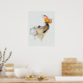 Poster Golden Retriever avec un papillon sur son nez (Cuisine)