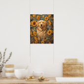 Poster Golden Retriever Chien Dans Le Terrain De Tourneso (Cuisine)