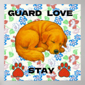 Poster Golden Retriever, citation (Devant)